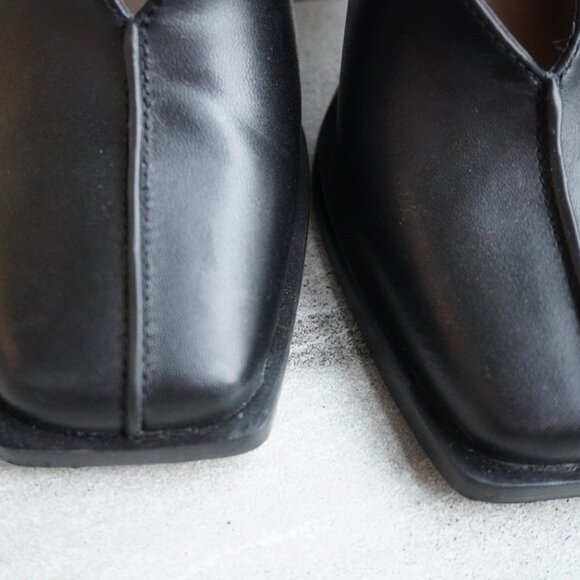 Black Square-Toe Mules – Size 6 - Picture 6 of 13